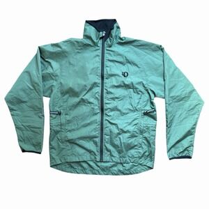 Pearl Izumi Cycling Windbreaker Jacket Mens L Green Full Zip Lightweight Bike